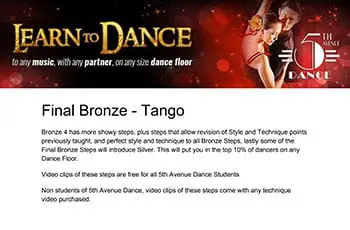 5th Avenue Dance Final Bronze Tango 1