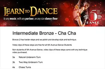 5th Avenue Dance Intermediate Bronze Chacha 1