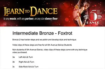 5th Avenue Dance Intermediate Bronze Foxtrot 1