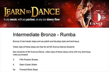 5th Avenue Dance Intermediate Bronze Rumba 1