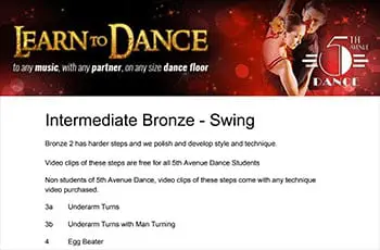 5th Avenue Dance Intermediate Bronze Swing 1