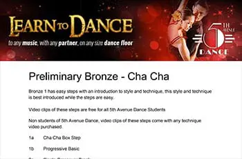 5th Avenue Dance Preliminary Bronze Chacha 1