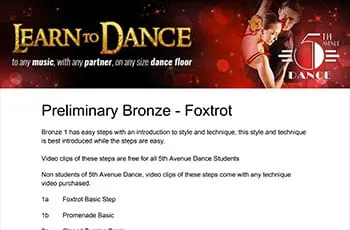 5th Avenue Dance Preliminary Bronze Foxtrot 1