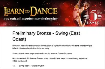 5th Avenue Dance Preliminary Bronze Swing 1