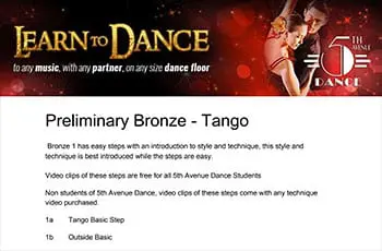 5th Avenue Dance Preliminary Bronze Tango 1