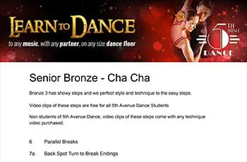 5th Avenue Dance Senior Bronze Chacha 1