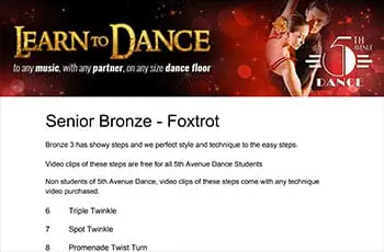 5th Avenue Dance Senior Bronze Foxtrot 1