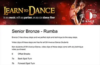 5th Avenue Dance Senior Bronze Rumba 1