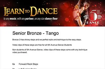 5th Avenue Dance Senior Bronze Tango 1