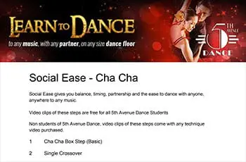 5th Avenue Dance Social Ease Chacha 1