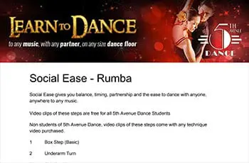 5th Avenue Dance Social Ease Rumba 1