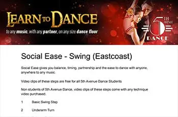 5th Avenue Dance Social Ease Swing 1