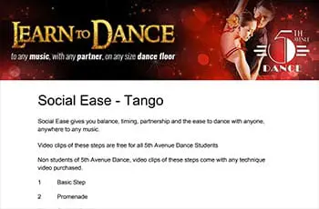 5th Avenue Dance Social Ease Tango 1