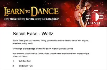 5th Avenue Dance Social Ease Waltz 1